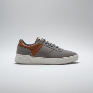 SneakerLab Unisex Casual Sneakers – Grey Brown Canvas Low-Top Shoes